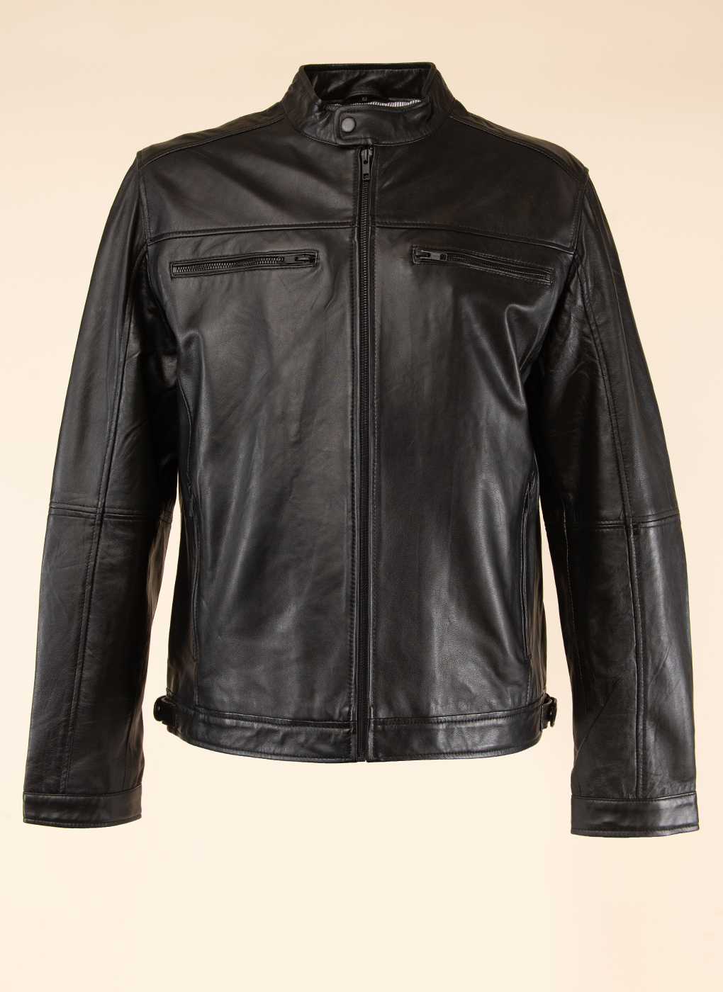Кожаная куртка мужская Каляев 40630 черная 58 RU