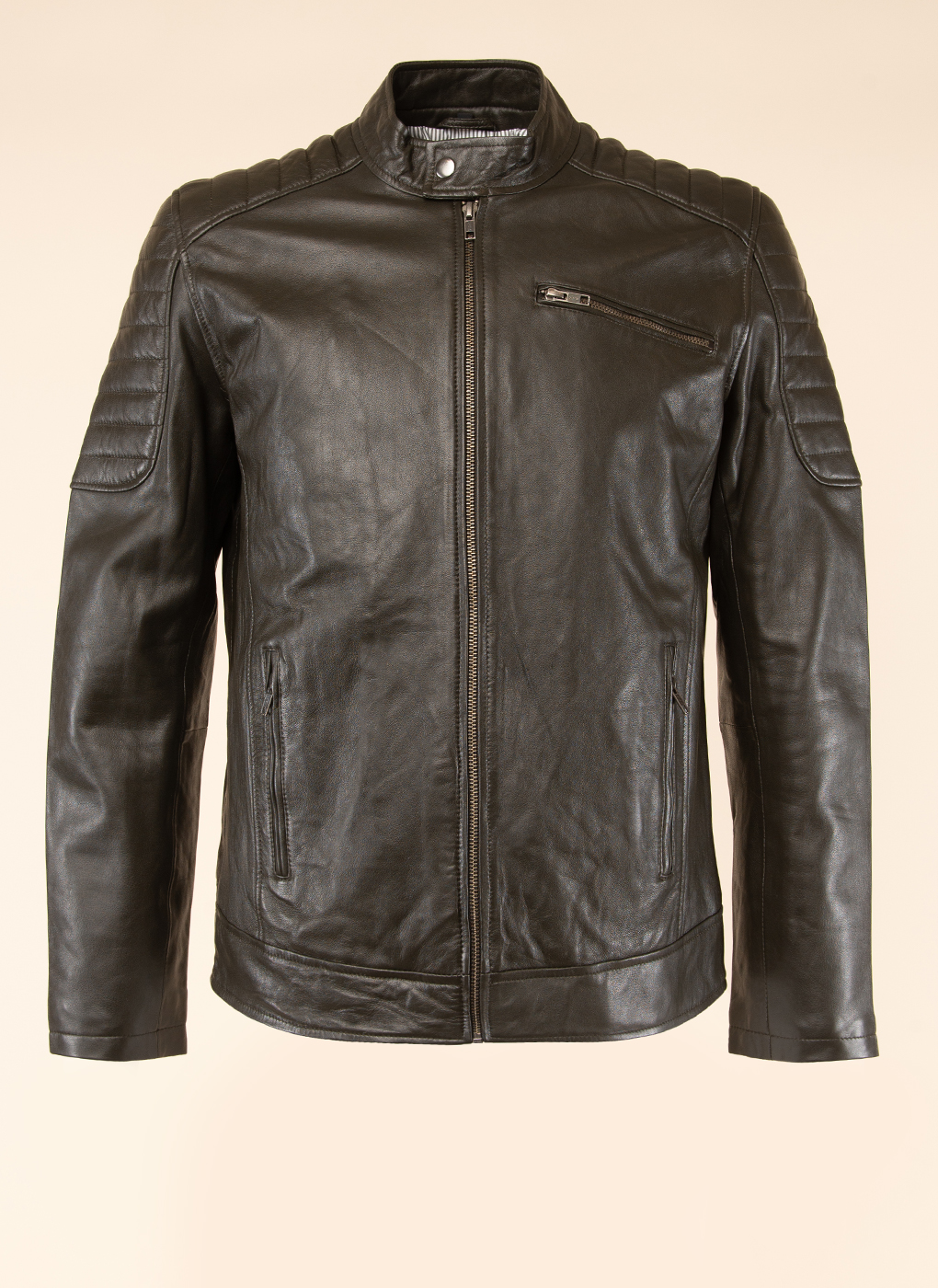 Кожаная куртка мужская Каляев 51746 коричневая 60 RU