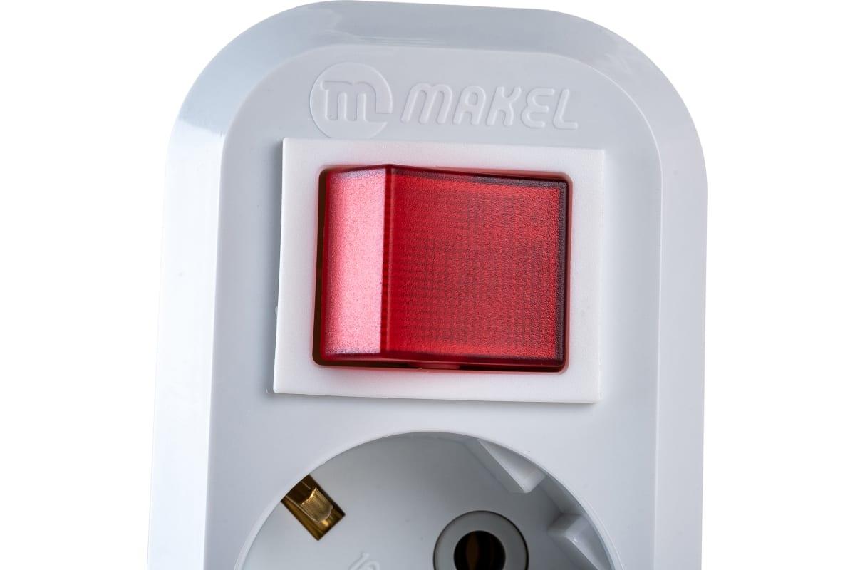 Колодка удлинителя 3-м с заземлением, с выключателем MAKEL MGP 211 ...