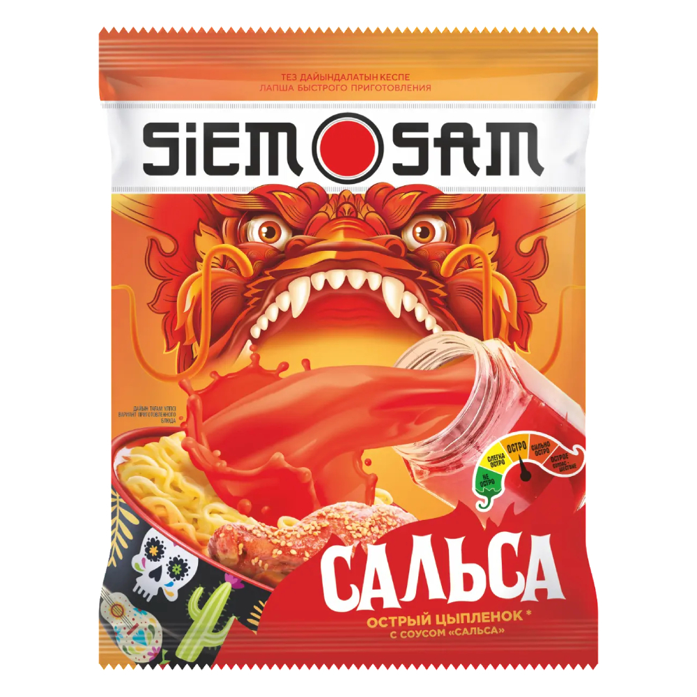 Лапша Siem Sam острый цыплёнок с соусом сальса, быстрого приготовления, 90 г - купить в Мегамаркет Екб, цена на Мегамаркет