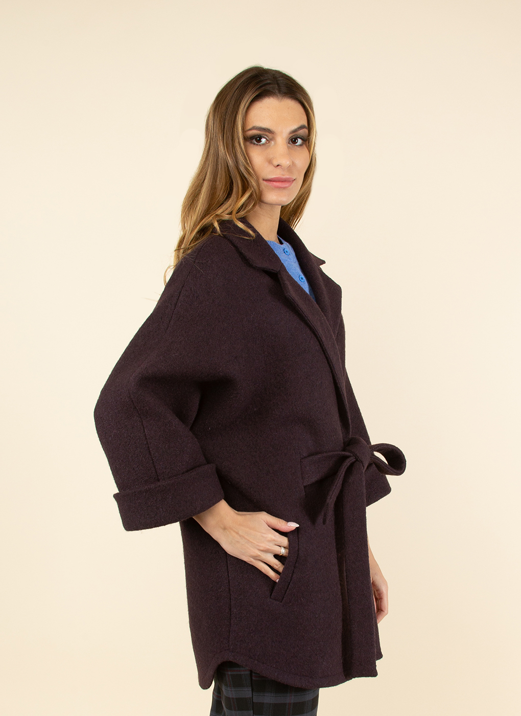 Пальто женское Каляев 38458 фиолетовое 46-48 RU