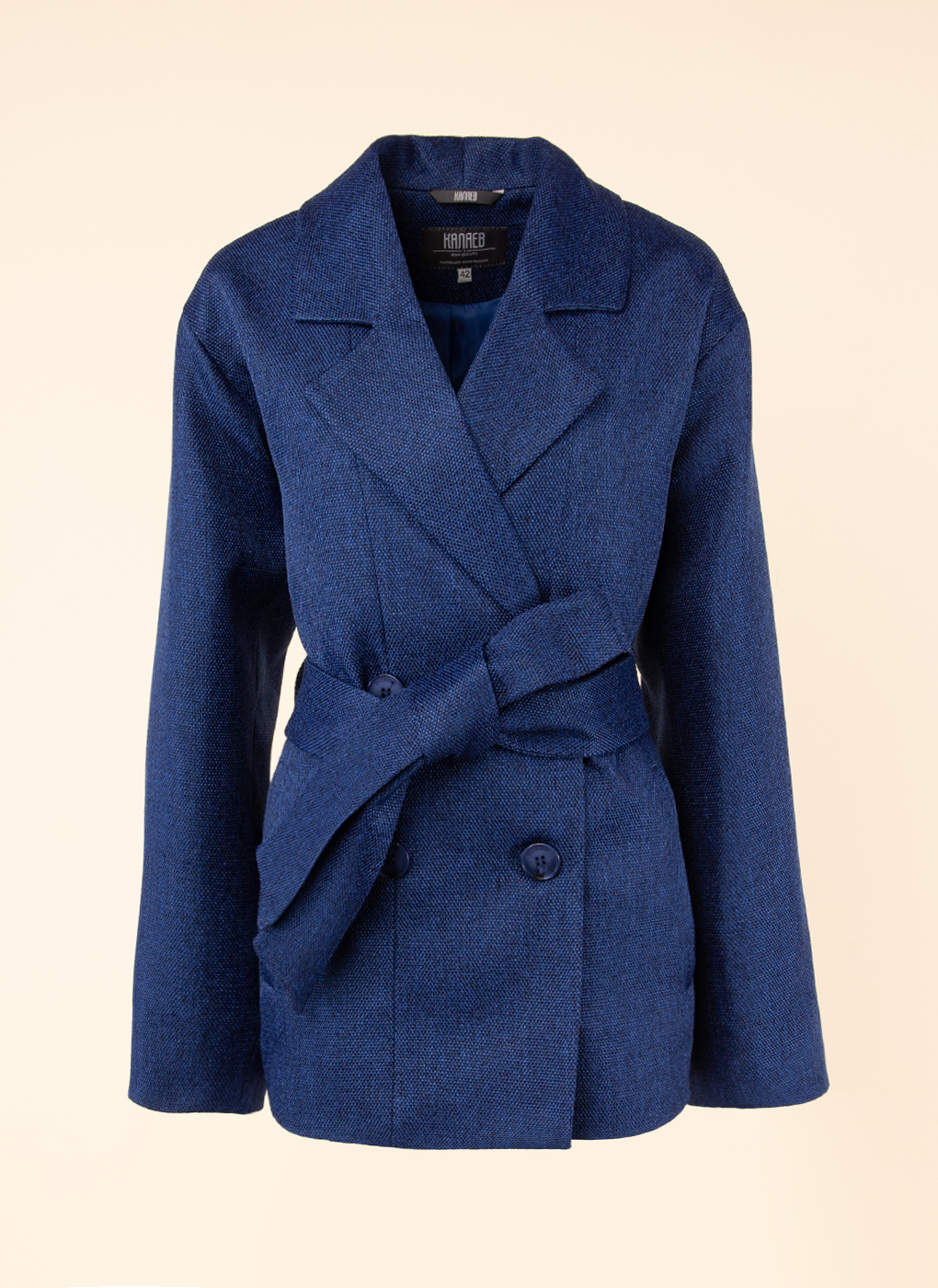 Пальто женское Каляев 52023 синее 48 RU