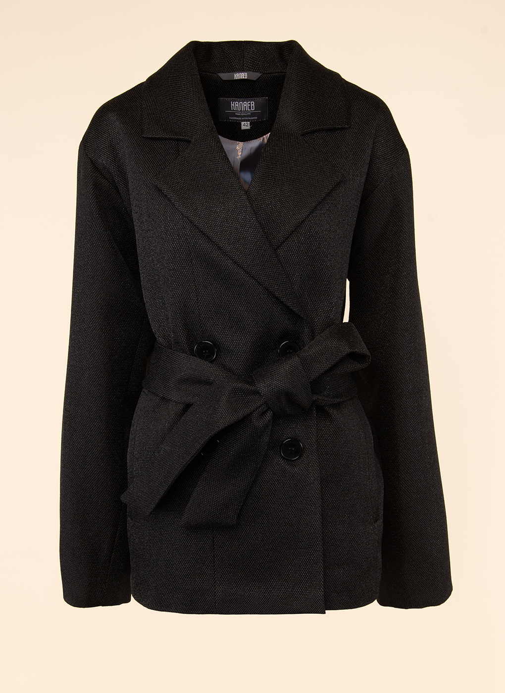 Пальто женское Каляев 52023 черное 42 RU