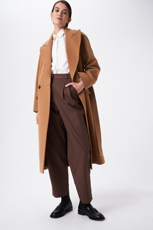 Пальто женское Calista 0-4410456M коричневое 46 RU