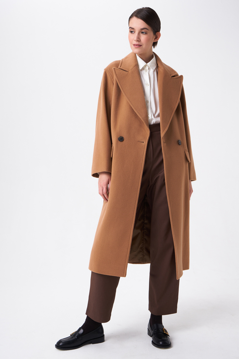 Пальто женское Calista 0-4410456M коричневое 44 RU
