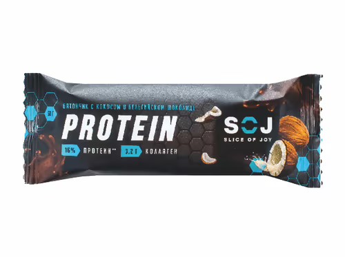 Купить батончик Slice of joy Protein SOJ протеиновый со вкусом кокоса 50 г, цены на Мегамаркет | Артикул: 100030333233