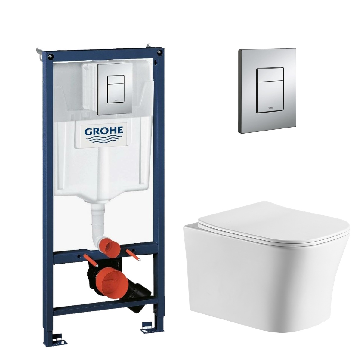 Комплект: инсталляция для унитаза Grohe Rapid SL с подвесным унитазом ...