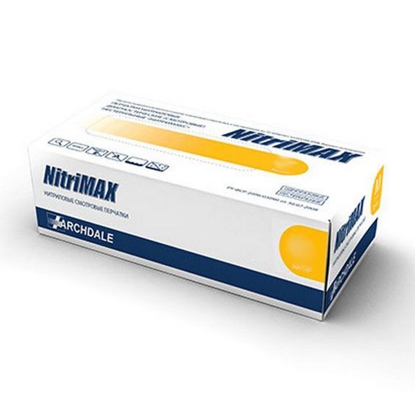 Nitrimax, Перчатки нитриловые желтые, размер M, 100 шт.