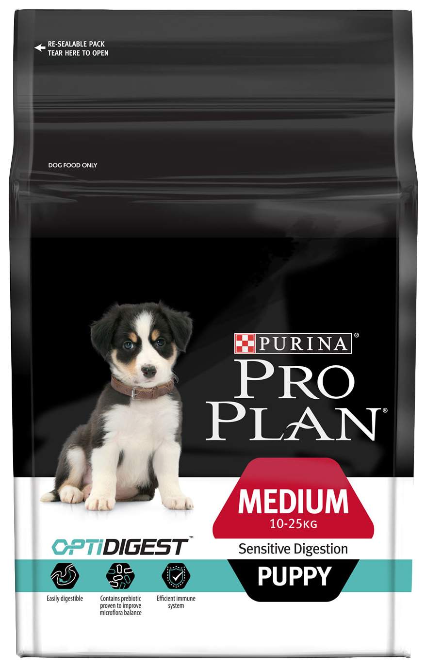 Сухой корм для щенков PRO PLAN OptiDigest Medium Puppy, для средних пород, ягненок, 12кг