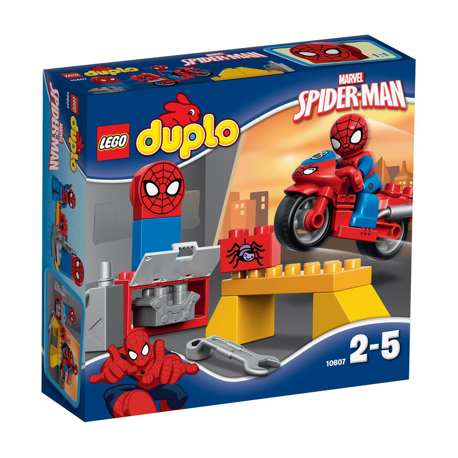 Конструктор LEGO DUPLO Super Heroes Человек-паук: мотоцикл и мастерская  (10607) – купить в Москве, цены в интернет-магазинах на Мегамаркет