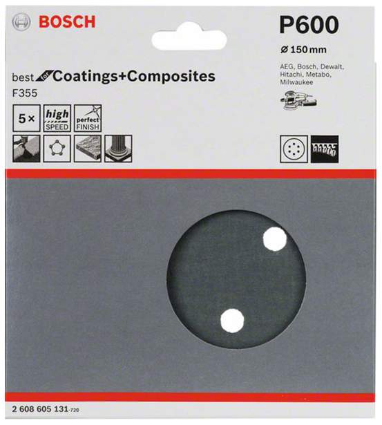 Лист для вибрационной шлифовальной машины Bosch 150мм К600 Composites 2608605131