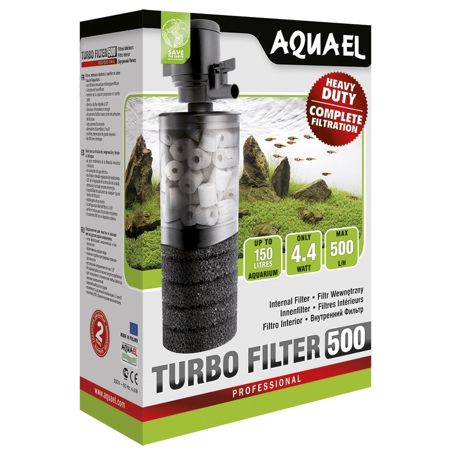Фильтр для аквариума внутренний Aquael Turbo filter 500, 500 л/ч, 4,4 Вт