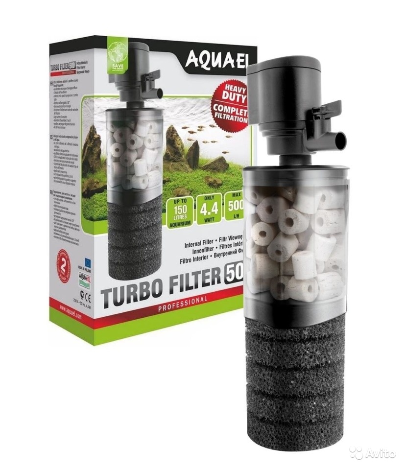 Фильтр для аквариума внутренний Aquael Turbo filter 500, 500 л/ч, 4,4 Вт