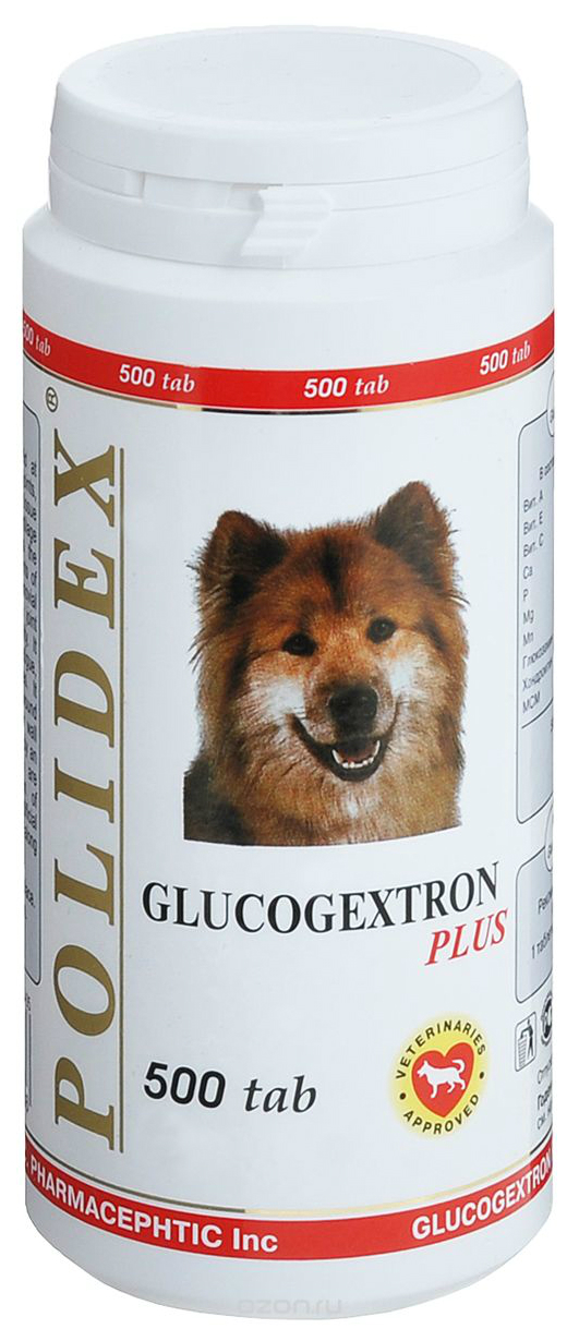 Витаминный комплекс для собак Polidex Glucogextron Plus, 500 таб