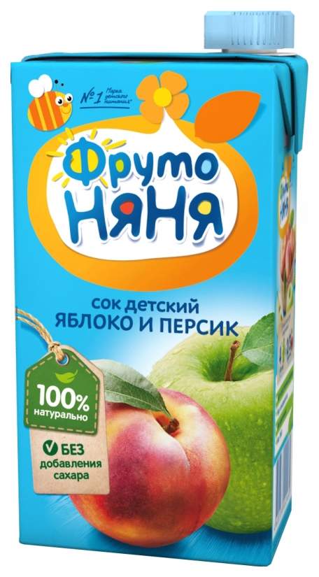 Сок ФрутоНяня Яблоко и персик с 3 лет 500 мл