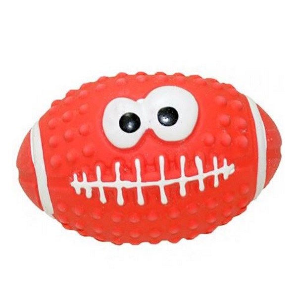 Жевательная игрушка для собак HOMEPET Мяч регби, красный, длина 10.5 см