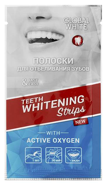 Пластина для отбеливания зубов Global White Teeth Whitening Strips Express