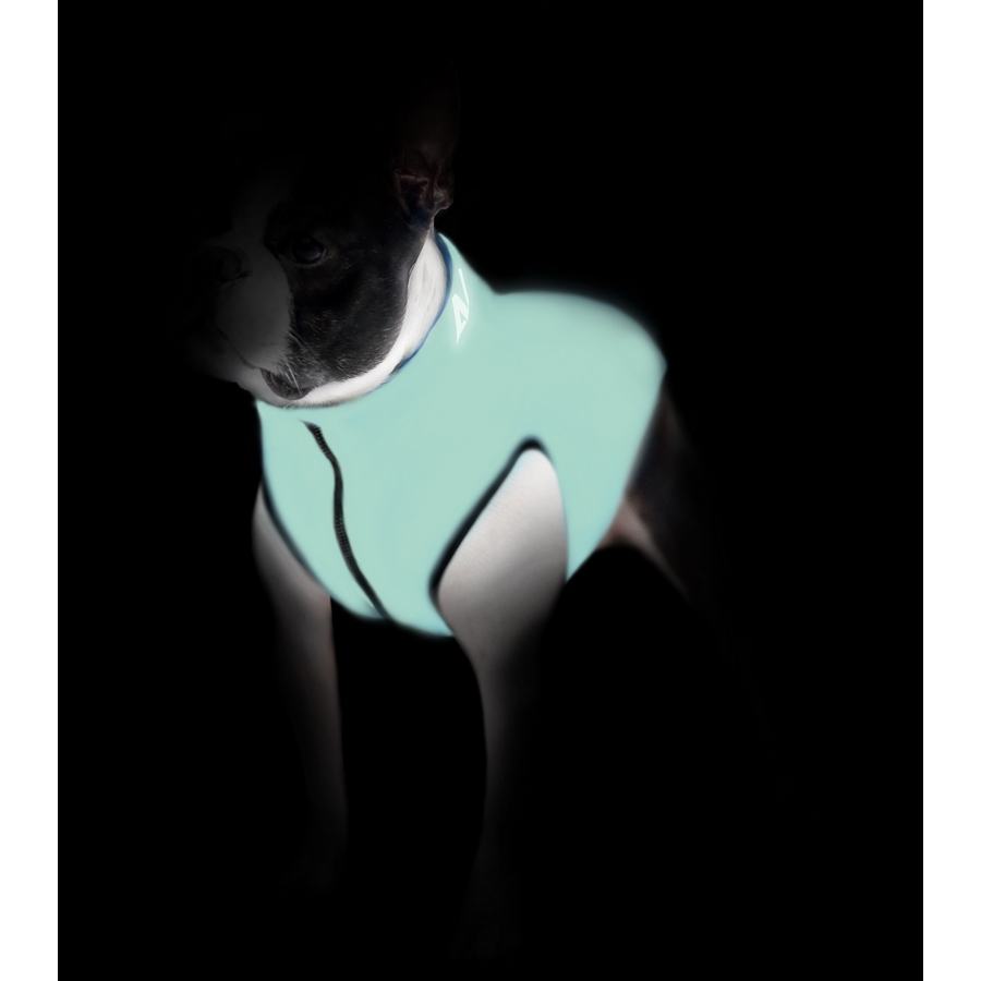 Куртка для собак AiryVest Lumi, двухсторонняя светящаяся, салатово-голубая, М 47