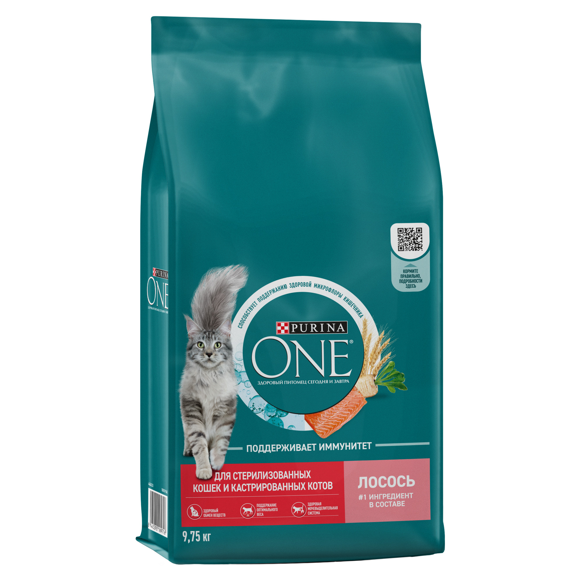 Купить сухой корм для кошек Purina ONE для стерилизованных с лососем, 9,75  кг, цены на Мегамаркет | Артикул: 600009267437