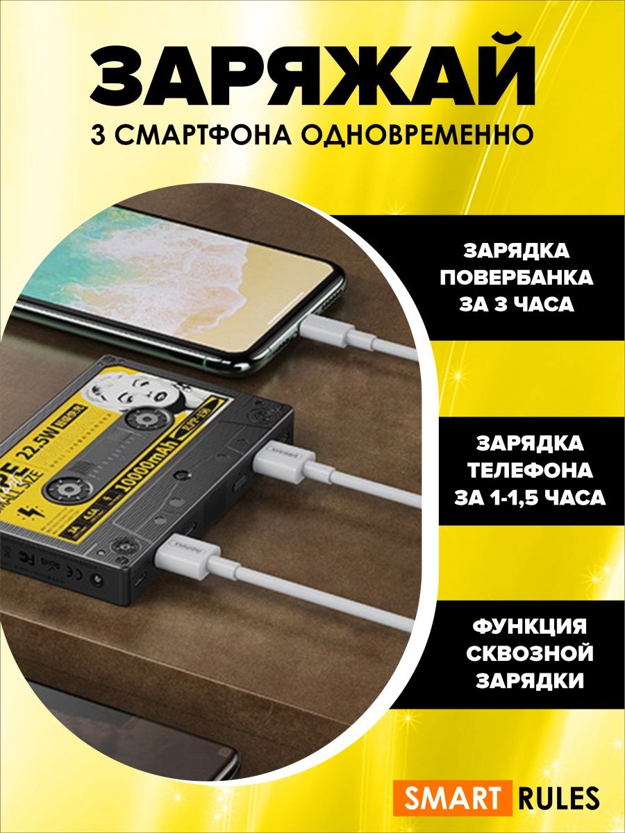 Повербанк SmartRules 10000 мАч внешний аккумулятор Powerbank – купить в  Москве, цены в интернет-магазинах на Мегамаркет