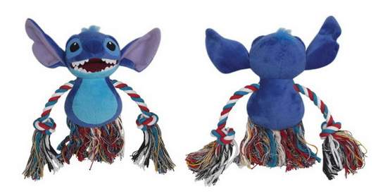 Мягкая игрушка для собак Triol Stitch с канатом, синяя, 15 см