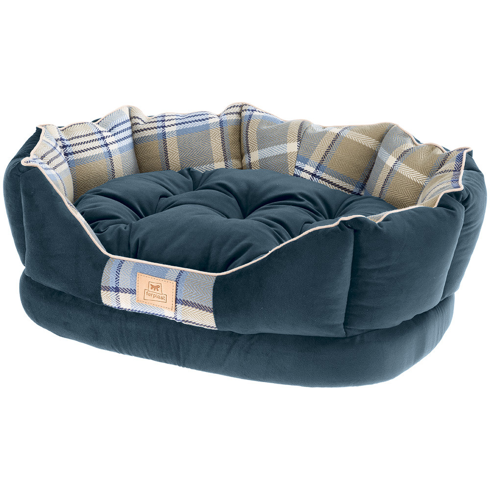 Лежанка Ferplast Charles с двухсторонней подушкой для собак (56 x 42 x 20 см, Синий)