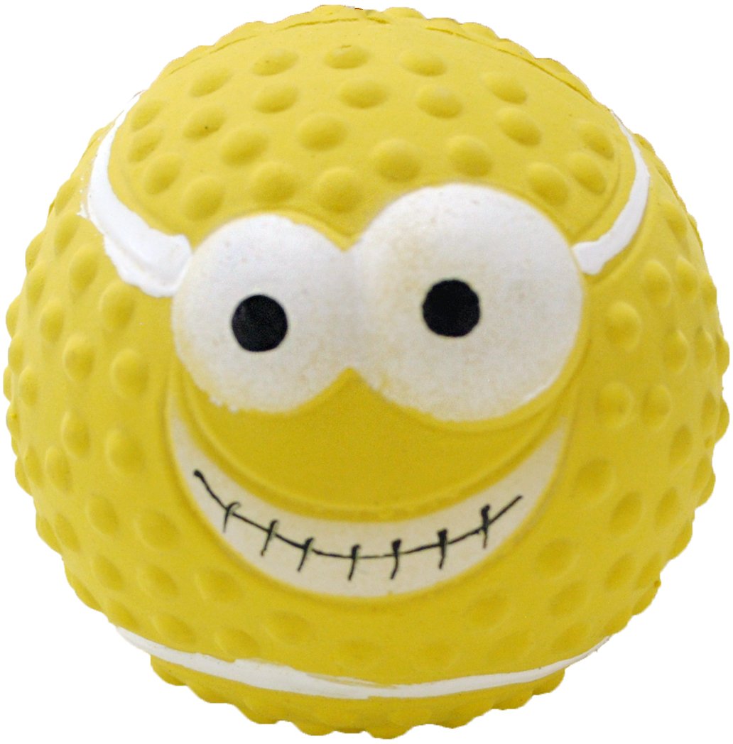Жевательная игрушка для собак HOMEPET Мяч, желтый, длина 7.3 см
