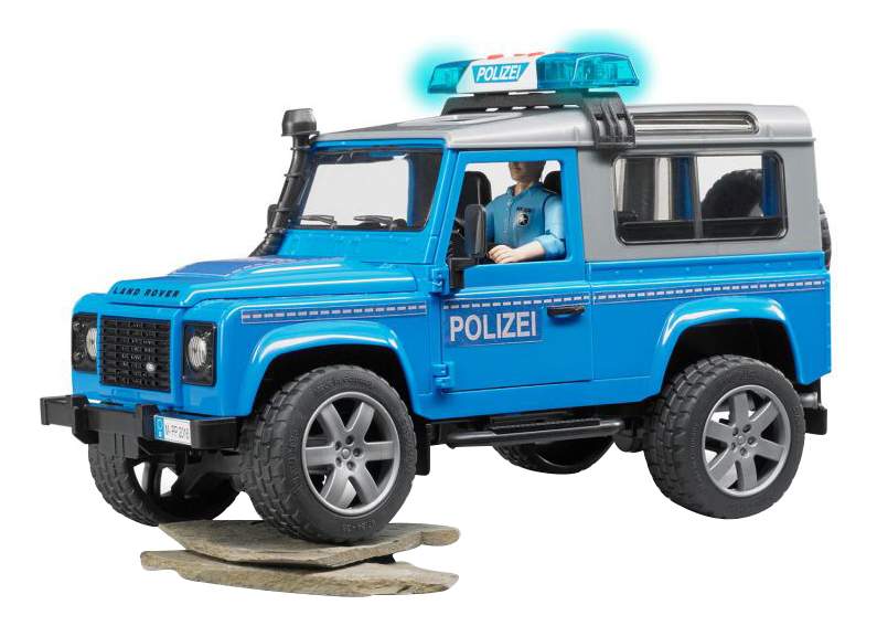 Внедорожник Bruder Land Rover Defender Station Wagon Полицейская с фигуркой