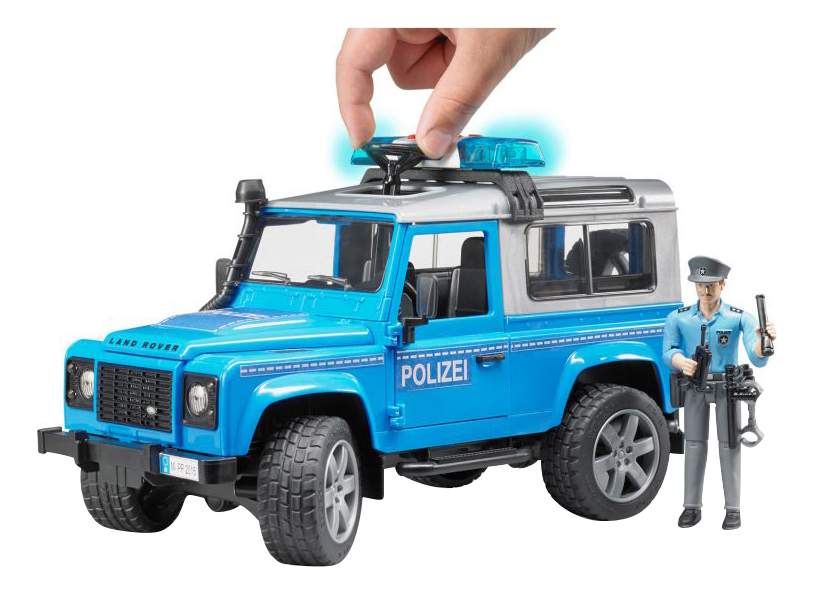 Внедорожник Bruder Land Rover Defender Station Wagon Полицейская с фигуркой