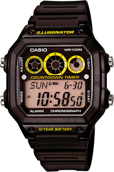 Наручные часы электронные мужские Casio Illuminator Collection AE-1300WH-1A - купить, цены на Мегамаркет