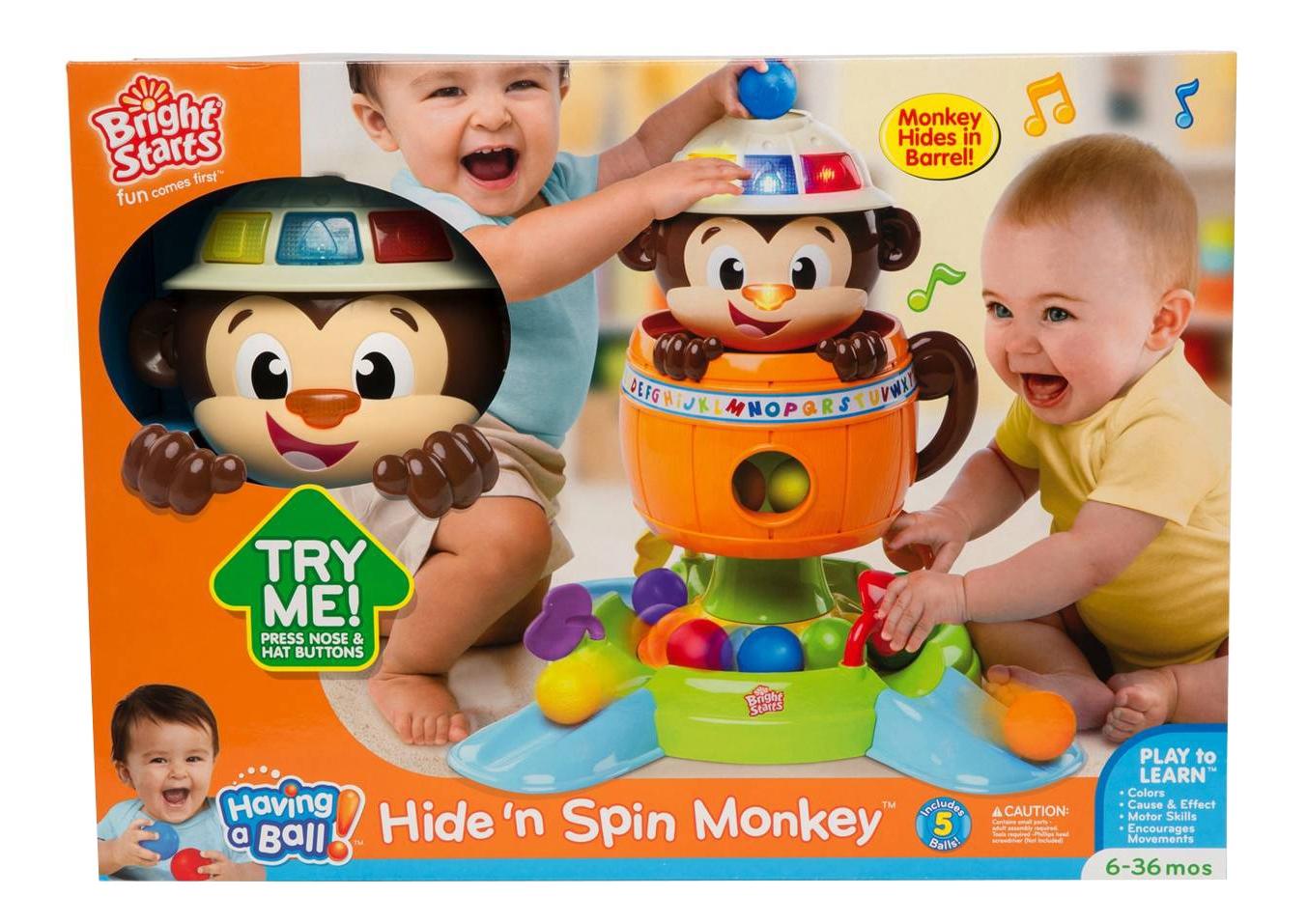 Monkey spin. Bright starts обезьянка. Обезьянки в бочке игрушка. Bright starts мартышка. Игрушки обезьяна в бочке.