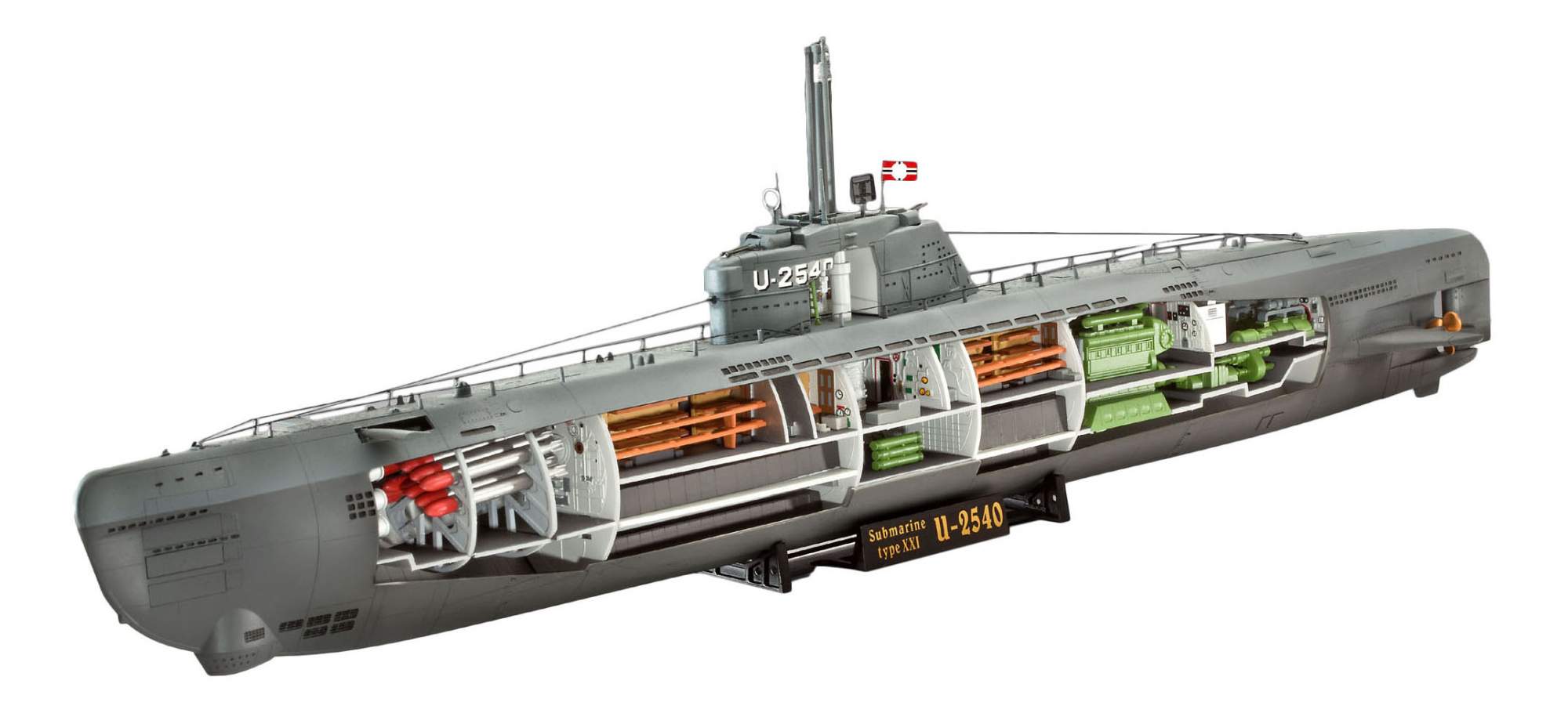 Сборная модель Revell Deutsches u-Boot Typ XXI mit interieur (05078) 1:144