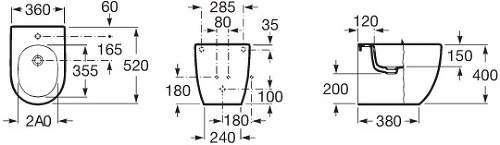 Биде напольное ROCA Meridian Compact (357247000)