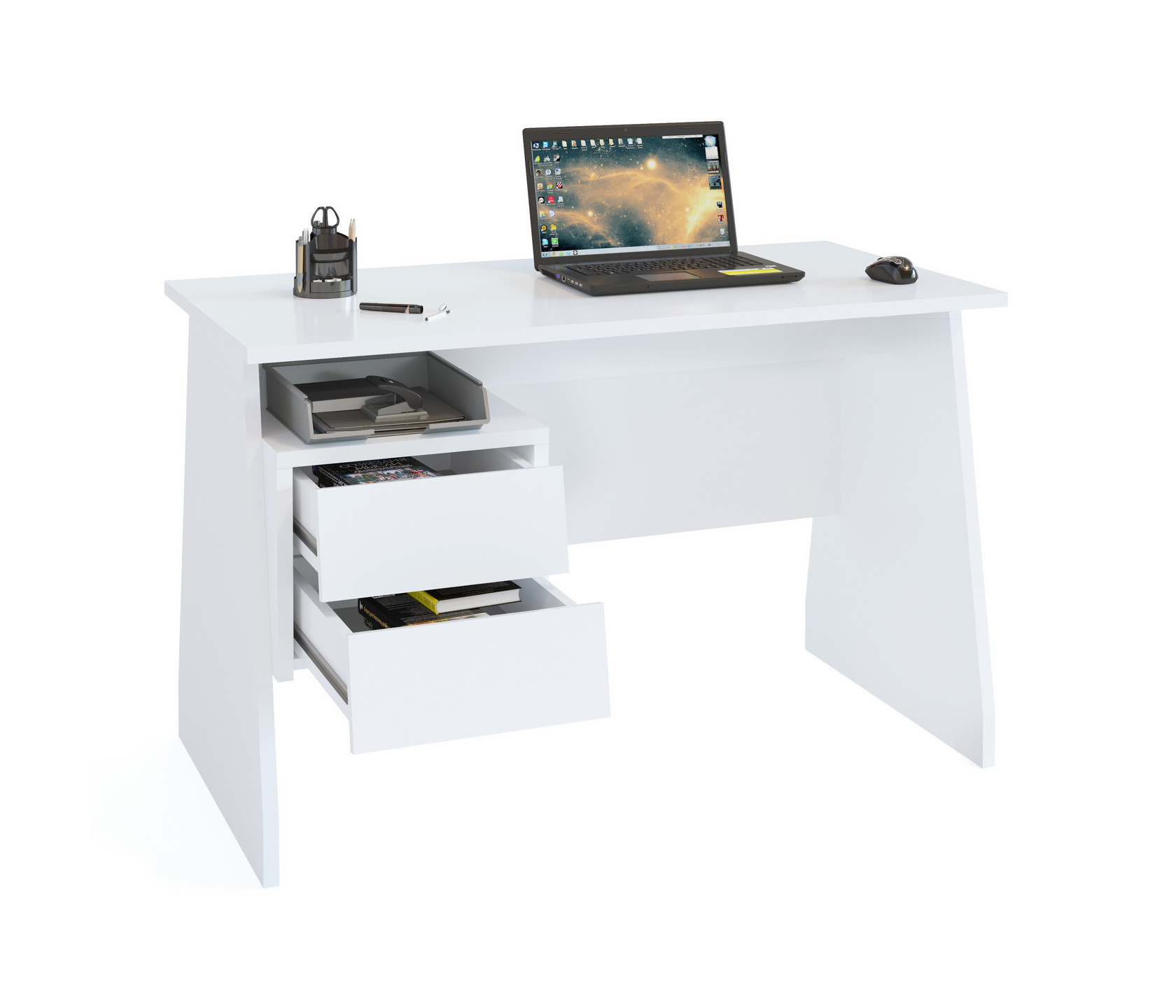 Письменный стол СОКОЛ КСТ-115, дуб сонома/белый