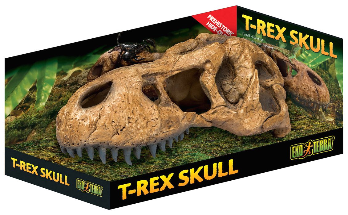 Декорация для террариума Exo Terra Череп тираннозавра Рекса, пластик, 25х14х12 см