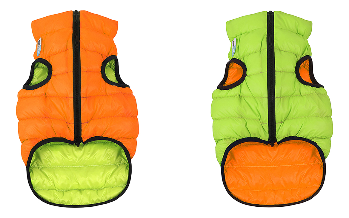 Куртка для собак AiryVest размер XS унисекс, зеленый, оранжевый, длина спины 22 см