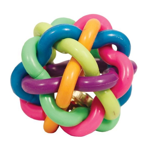 Жевательная игрушка для собак Triol Мяч-лабиринт с колокольчиком, в ассортименте, 8,5 см