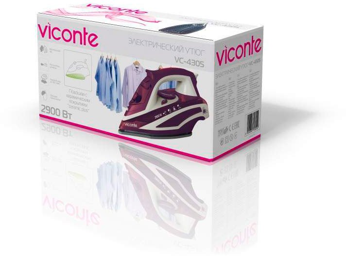 Утюг Viconte VC-4304 Dark blue 2900 Вт, 140 г/мин VC 4304 (мор волна) - обзоры и