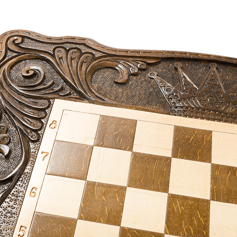 Шахматы и нарды резные Haleyan Корона 60