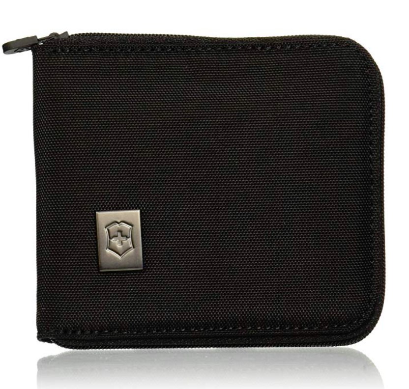 Бумажник Victorinox Tri-Fold Wallet, на молнии, черный, 31172601