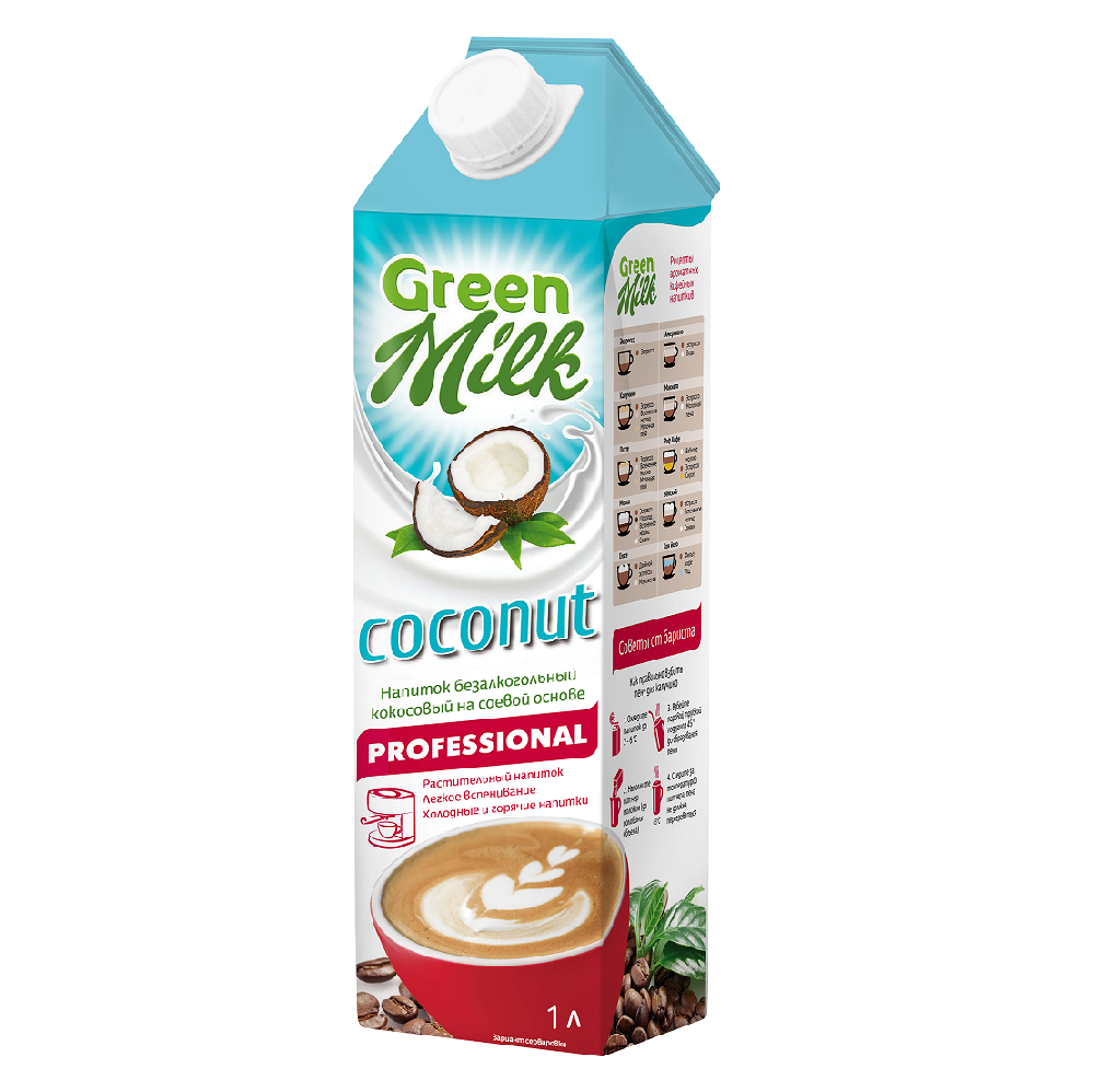 Напиток б/а Green Milk professional из растительного сырья на соевой основе kokos 1 л