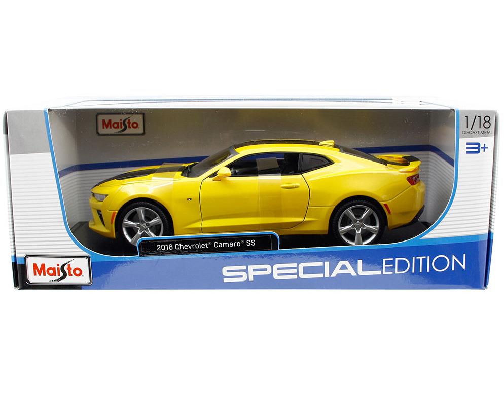 Машинка Maisto 1:18 Chevrolet Camaro SS год 2016, желтый – купить в Москве,  цены в интернет-магазинах на Мегамаркет