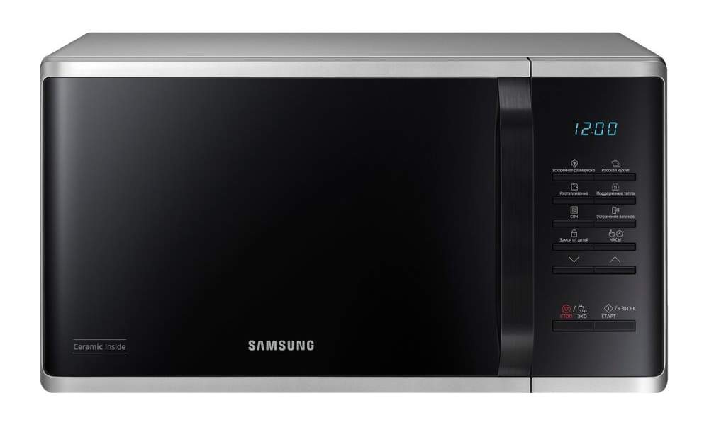 Микроволновая печь соло Samsung MS23K3513AS silver, купить в Москве, цены в интернет-магазинах на Мегамаркет