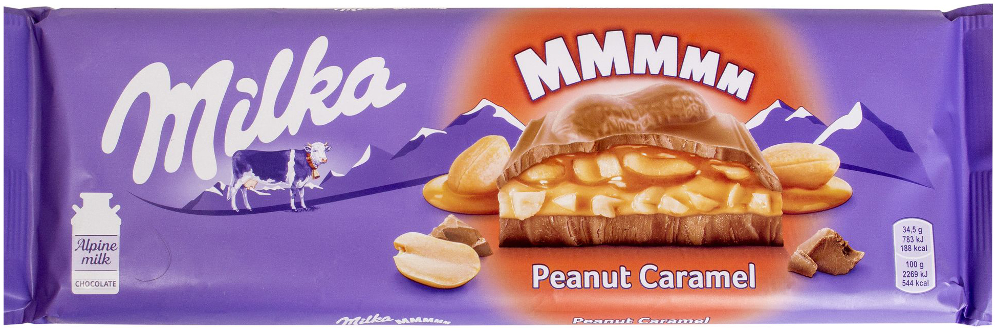 Шоколад трехслойный Milka арахис и карамель 276 г