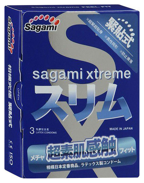 Презервативы Sagami Xtreme Feel Fit 3D розовые 3 шт.