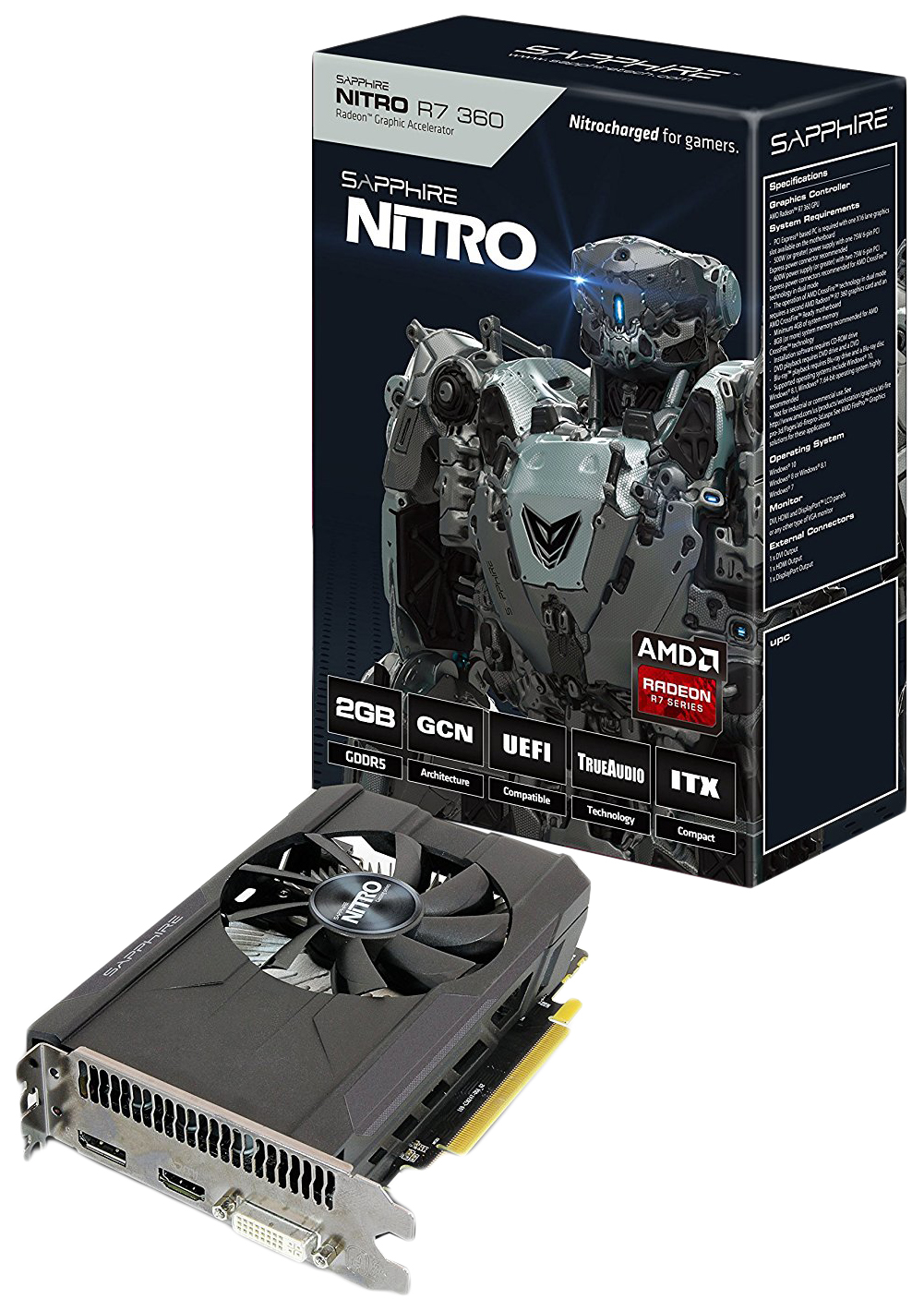 Видеокарта Sapphire AMD Radeon R7 360 Nitro (11243-05-20G) – купить в  Москве, цены в интернет-магазинах на Мегамаркет