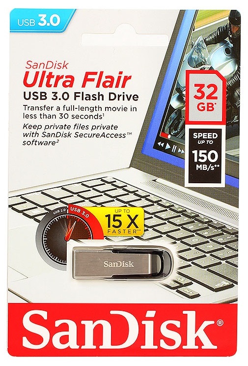 SDCZ73-032G-G46B: Clé USB, USB 3.0, 32 Go, Cruzer Ultra Flair, bleue chez  reichelt elektronik