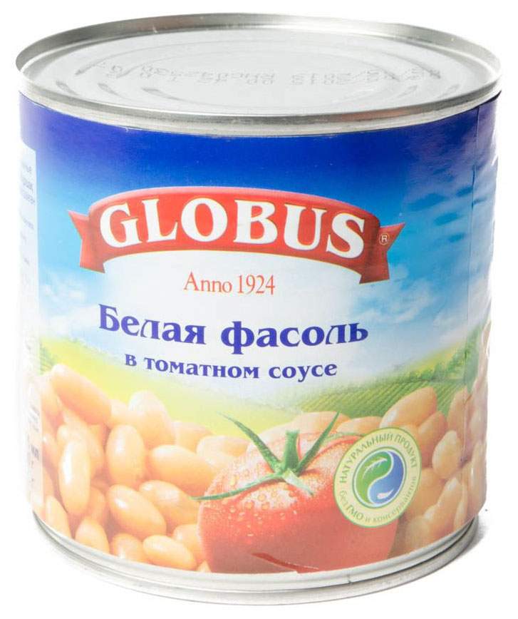 Фасоль Globus белая с томатном соусе 440 г