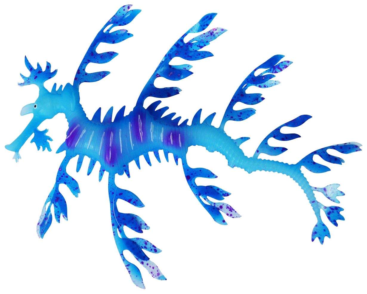 Декорация для аквариума JELLY-FISH Морской дракон светящийся, силикон, 19х15х2 см