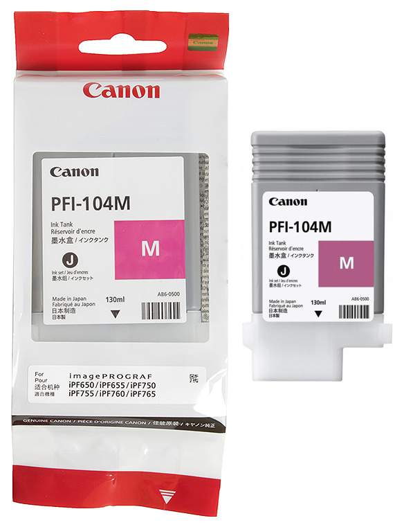 Картридж для струйного принтера Canon PFI-104M пурпурный, оригинал